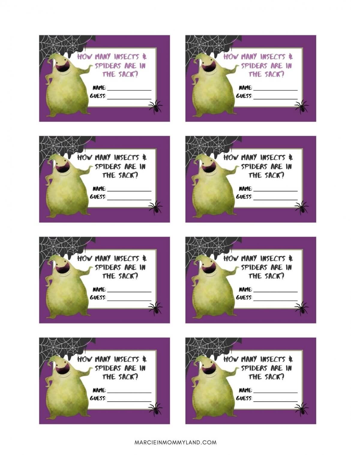 Free Nightmare Before Christmas Printable Party Game - Marcie in Mommyland