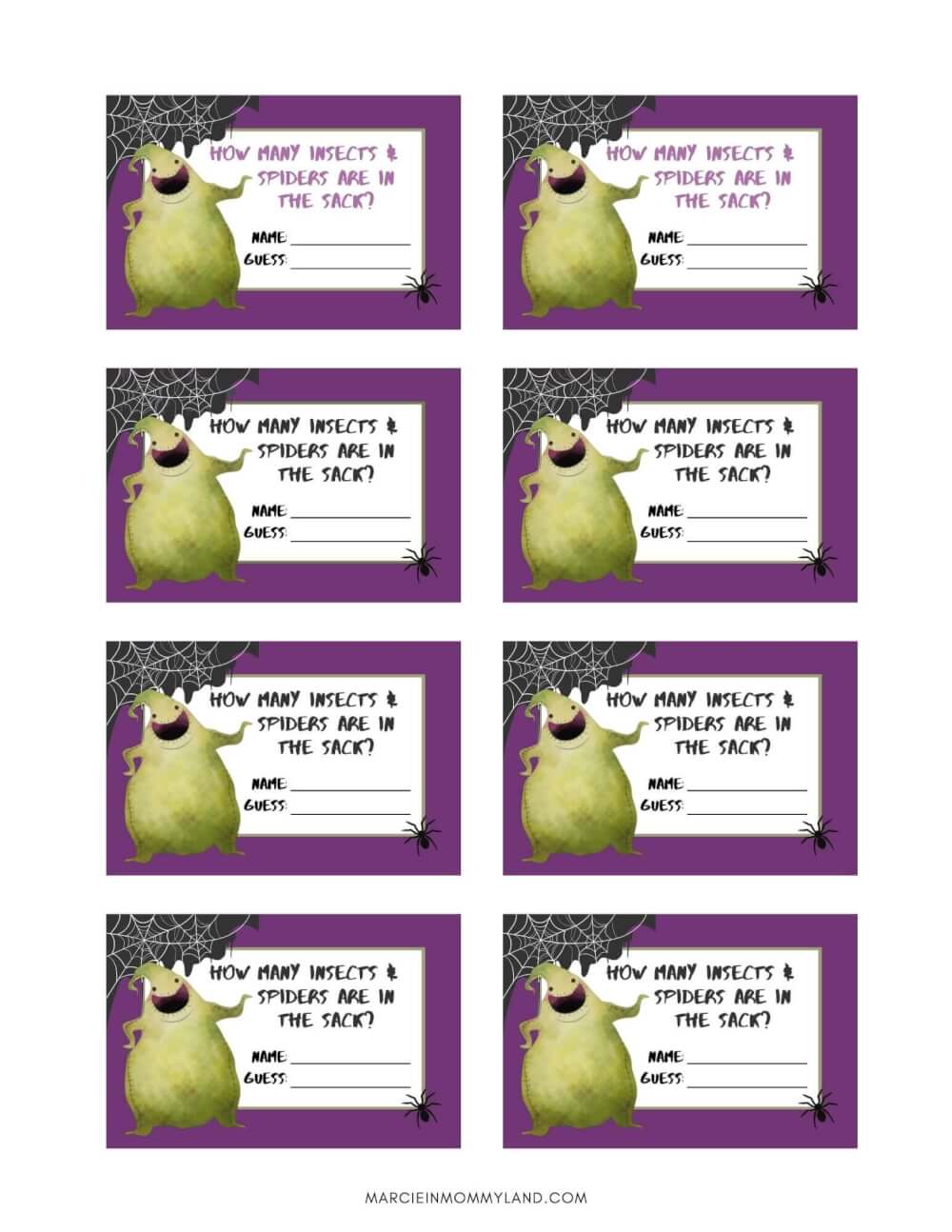 Free Nightmare Before Christmas Printable Party Game - Marcie in Mommyland