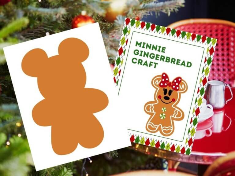 Learn how to make this Mickey gingerbread man craft by top Disney blog Marcie in Mommyland. Image of two printable Mickey gingerbread men.