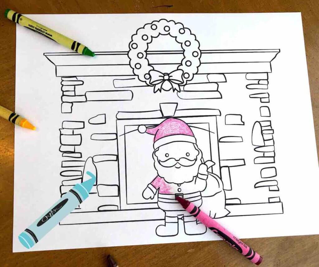 Free printable Twas the Night Before Christmas coloring sheet.