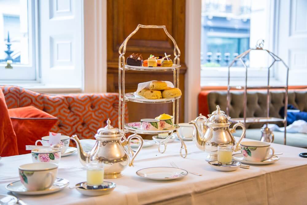 Image of an afternoon tea set up in London