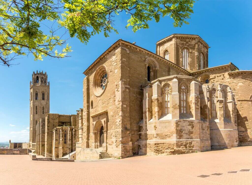 View at the Seu Vella Cathedral of Santa MAria in Lleida, Spain
