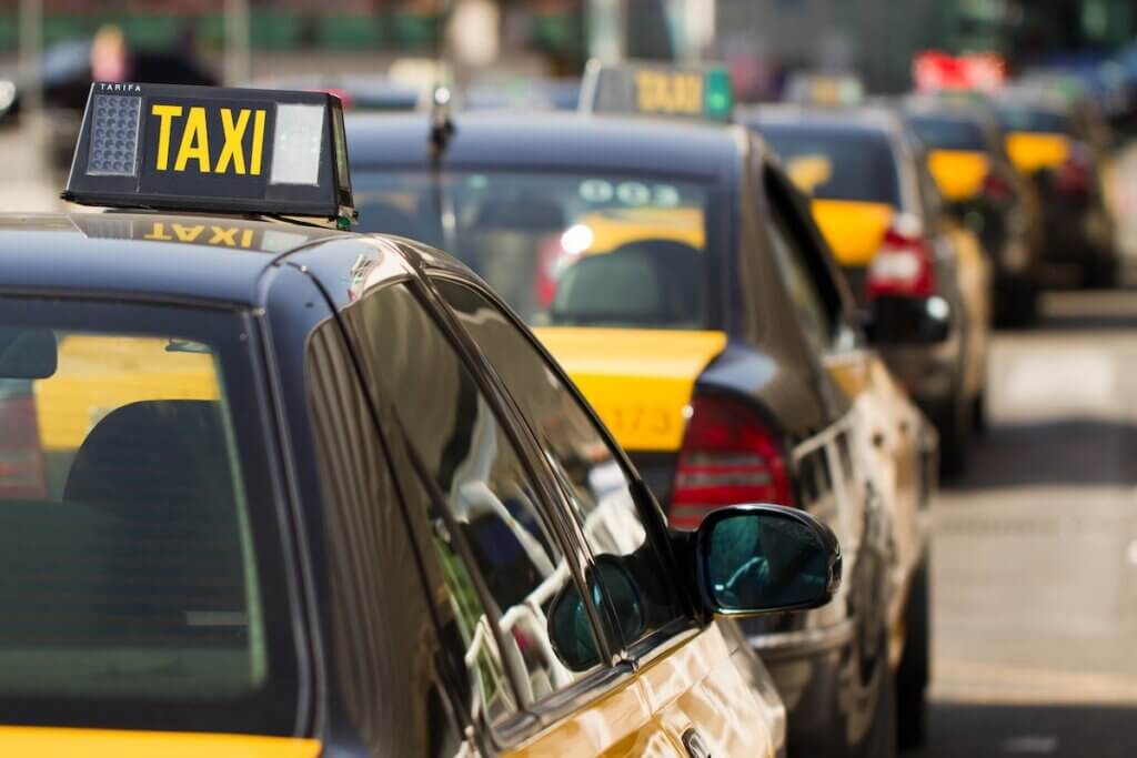 Image of taxis in Barcelona Spain