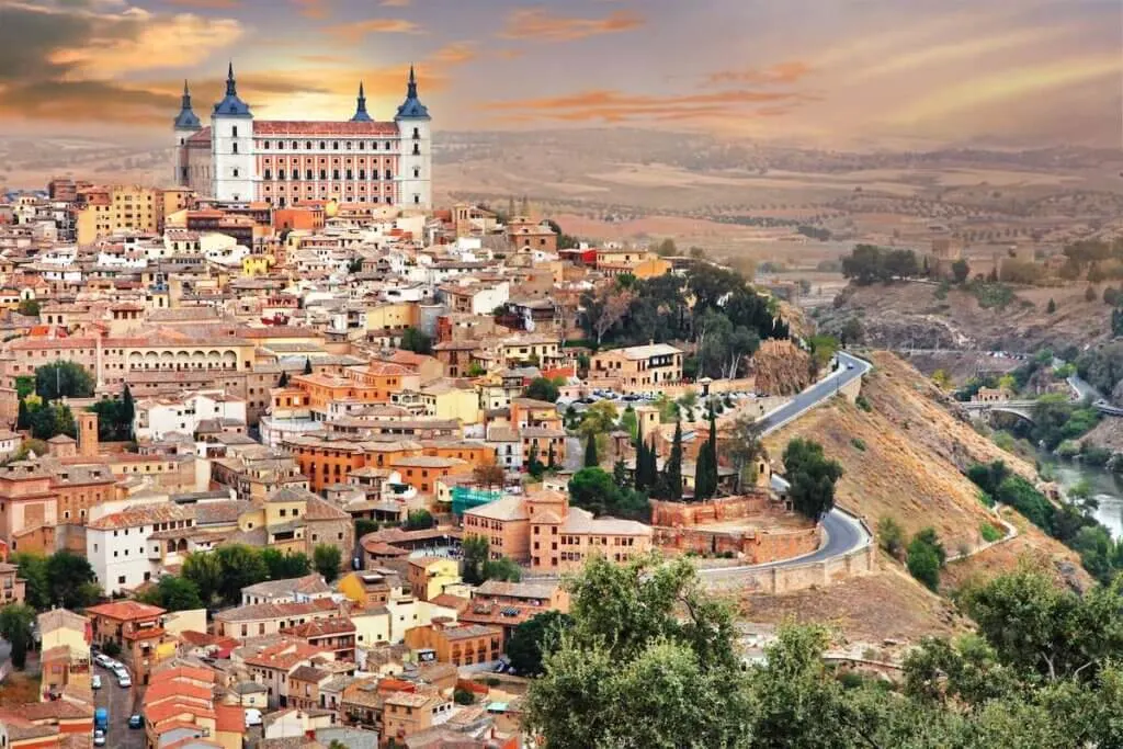Image of Todelo Spain at sunset