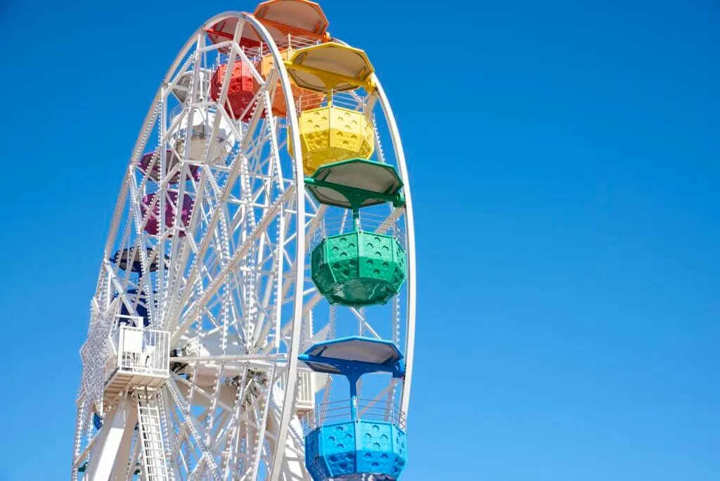 Image of Ferris wheel on Tibidabo amusement park Spain.