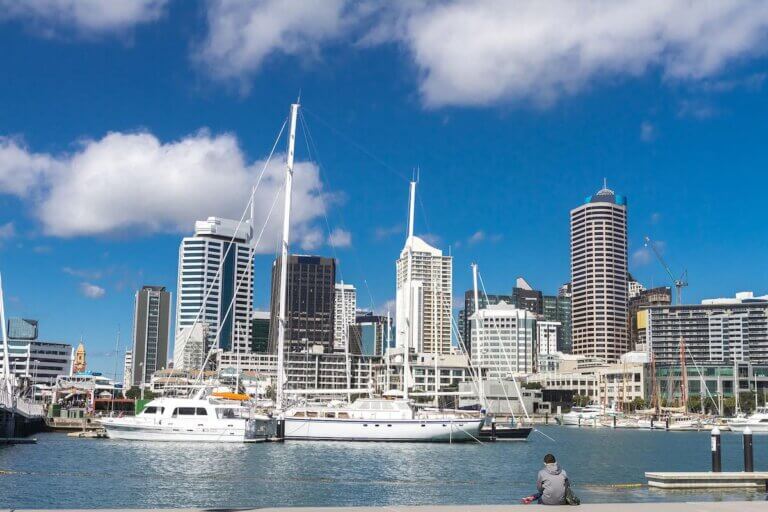 Find out the best Auckland hotels for families recommended by top family travel blog Marcie in Mommyland. Image of view of Auckland, New Zealand