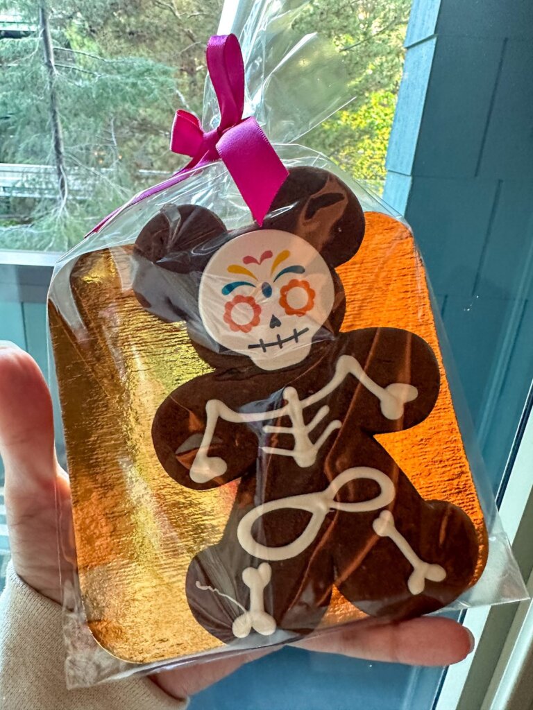 Image of a Mickey skeleton gingerbread cookie