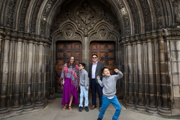 Find out the top 25 places to visit in 2025 recommended by top family travel blog Marcie in Mommyland. Image of Marcie Cheung and her family in Edinburgh, Scotland