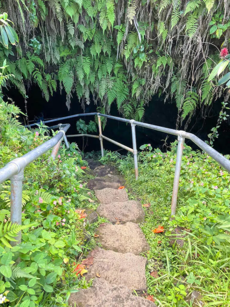 Image of a Hana lava tube on Maui. Photo credit: Marcie Cheung of Marcie in Mommyland