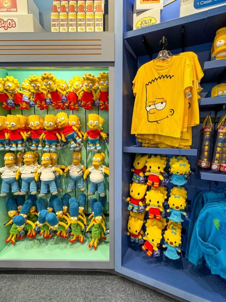 Image of Simpsons souvenirs at a gift shop at Universal Studios Florida. Photo credit: Marcie Cheung
