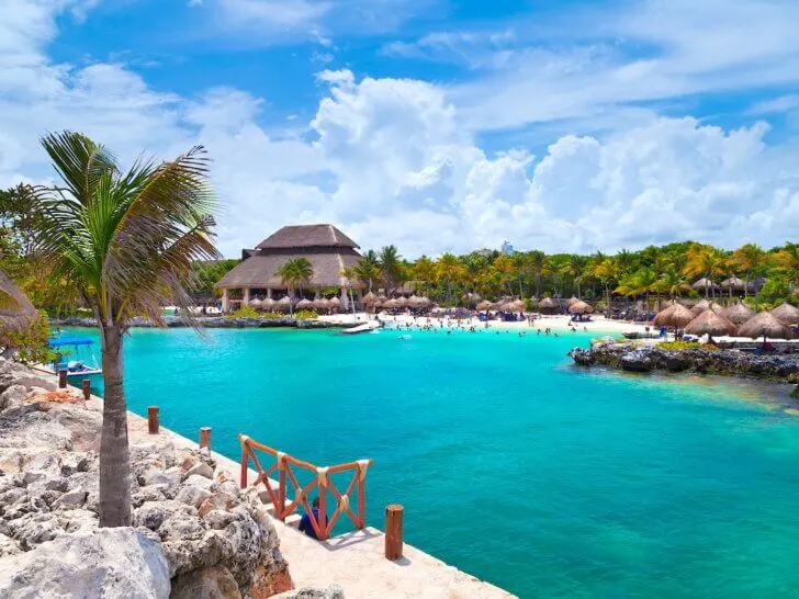 Check out the best things to do in Riviera Maya for families recommended by top family travel blog Marcie in Mommyland. Image of Xcaret Beach in the Mayan Riviera, Mexico