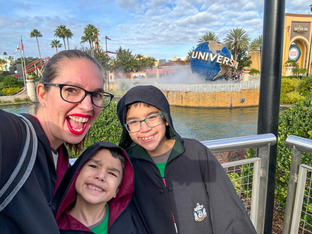 Image of Marcie Cheung and her boys at Universal Studios Orlando. Photo credit: Marcie Cheung