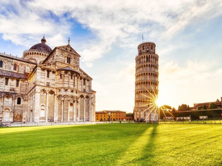 Find out how to plan a Rome to Pisa day trip with tips from top family travel blog Marcie in Mommyland. Image of Pisa Leaning Tower Torre di Pisa and the Cathedral Duomo di Pisa at Sunrise, Pisa, Italy Keywords: pisa, tower, leaning, sunset, sunrise, city, italy, cityscape, landscape, cathedral, monument, sunny, sun, tuscany, famous, architecture, blue, building, europe, european, green, italian, landmark, medieval, renaissance, sky, travel, square, ancient, attraction, basilica, church, culture, dome, duomo, historic, history, marble, old, piazza, pisa cathedral, pisa italy, pisa tower, toscana, grass, pisa night, art, urban, torre, white SHUTTERSTOCK CAPTION: Pisa, Italy - July 4: Pisa Leaning Tower Torre di Pisa on July 4, 2021 in Pisa. Pisa Leaning Tower is a major tourist attraction in Italy. GETTY CAPTION: Pisa, Italy - July 4, 2021: Pisa Leaning Tower Torre di Pisa and the Cathedral Duomo di Pisa. Pisa Leaning Tower is a major tourist attraction in Italy.