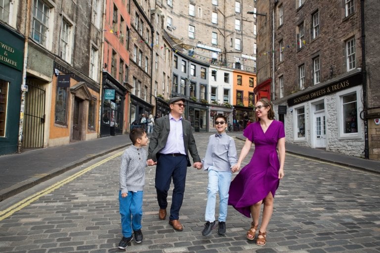 Image of Marcie Cheung and her family in Edinburgh