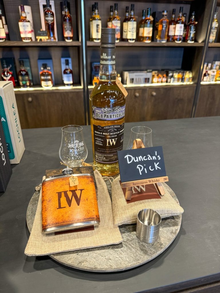 Image of a whisky display in Inverness