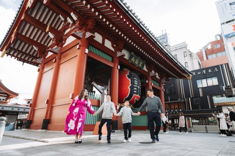 Find out how to book an affordable Tokyo photoshoot with Flytographer. Image of Marcie Cheung and her family in Tokyo.