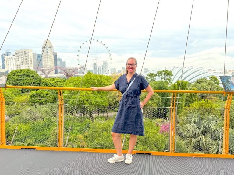 Find out how to spend 2 days in Singapore with tips from top travel blogger Marcie in Mommyland. Image of Marcie Cheung at Gardens by the Bay.